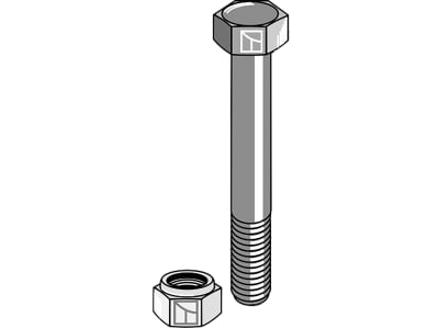 Industriehof® Sechskantschraube M 18 x 2,5 x 130 - 10.9 mit Sicherungsmutter für Dragone, 63-18130