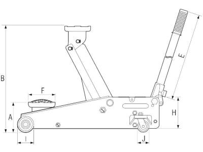 KUNZER Rangierwagenheber 2 t, hydraulisch, für Fahrzeuge mit einer Bodenfreiheit ab 75 mm, WK 1075 FSH