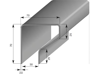 Scheuerleistenprofil geschlossen Stahl 6,0 m