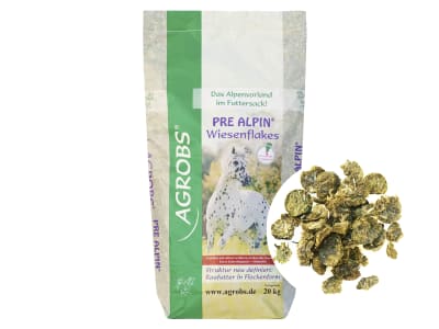 AGROBS PRE ALPIN Wiesenflakes Heuersatz in Flockenform mit kurzer Einweichzeit Flocken  