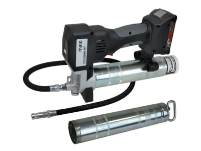 mato Akku-Fettpresse ACCU-GREASER 18V PREMIUM-S-LS AMP,  für Pull-Off- und Lube-Shuttle®-Kartuschen, mit Akku (18 V|2,0 Ah) und Ladegerät 3424312