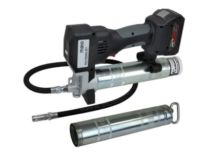 mato Akku-Fettpresse ACCU-GREASER 18V PROFESSIONAL-S-LS AMP  für Pull-Off- und Lube-Shuttle®-Kartuschen, mit Akku (18 V|4,0 Ah) und Ladegerät 3424329