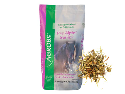AGROBS PRE ALPIN Senior feines Faserfutter mit zugesetztem Öl für alte Pferde und Pferde mit Kauproblemen AGROBS PRE ALPIN Senior feines Faserfutter mit zugesetztem Öl für alte Pferde und Pferde mit Kauproblemen
