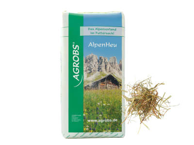 AGROBS Alpenheu hochwertige Gräser und Kräuter zur Raufutterergänzung Faser 12,5 kg Ballen AGROBS Alpenheu hochwertige Gräser und Kräuter zur Raufutterergänzung Faser 12,5 kg Ballen