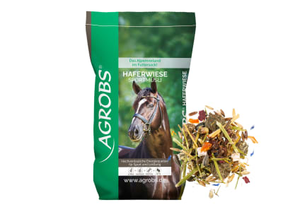AGROBS HaferWiese Sportmüsli mit Schwarzhafer für Leistungspferde 15 kg Sack AGROBS HaferWiese Sportmüsli mit Schwarzhafer für Leistungspferde 15 kg Sack