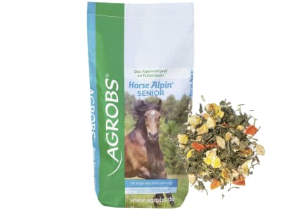 AGROBS Horse Alpin Senior schmackhaftes Fasermüsli für ältere Pferde und Pferde mit Zahnproblemen 15 kg Sack AGROBS Horse Alpin Senior schmackhaftes Fasermüsli für ältere Pferde und Pferde mit Zahnproblemen 15 kg Sack