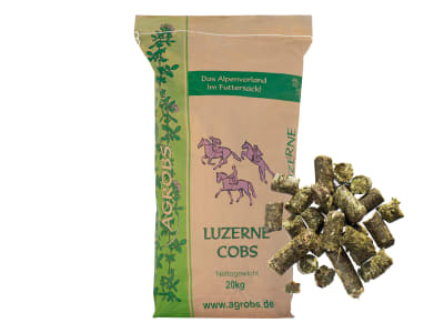 AGROBS Luzernecobs proteinreiche Raufutterergänzung zum Einweichen Pellet 20 kg Sack AGROBS Luzernecobs proteinreiche Raufutterergänzung zum Einweichen Pellet 20 kg Sack