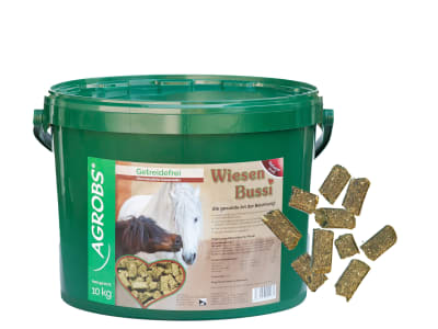 AGROBS WiesenBussi schmackhafte Leckerlis mit Obst und Gemüse als Belohnungsfutter für Pferde und Ponys 10 kg Eimer