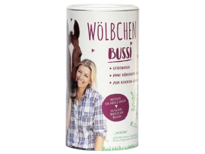 AGROBS Wölbchen Bussi faserreiche Leckerlis als Belohnungsfutter für Pferde und Ponys 0,75 kg Dose