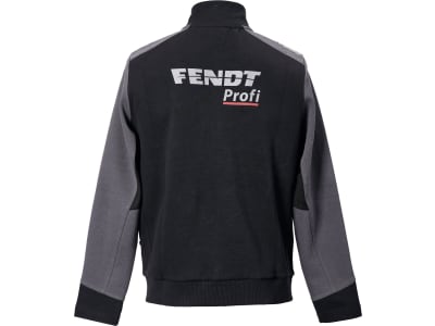 Fendt Sweatjacke "Profi" für Herren hellgrau; dunkelgrau, reflektierendes Fendt Profi-Logo auf Brust und Rücken