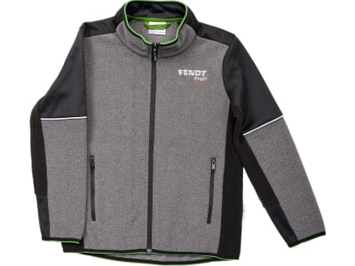 Fendt Fleecejacke "Profi" für Kinder blassgrau; schwarz, gesticktes Fendt Profi-Logo auf Brust und Rücken Fendt Fleecejacke "Profi" für Kinder blassgrau; schwarz, gesticktes Fendt Profi-Logo auf Brust und Rücken