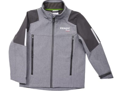 Fendt Softshelljacke "Profi" für Kinder blassgrau; nachtgrau, reflektierendes Fendt Profi-Logo auf Brust und Rücken Fendt Softshelljacke "Profi" für Kinder blassgrau; nachtgrau, reflektierendes Fendt Profi-Logo auf Brust und Rücken