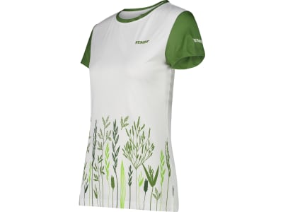 Fendt T-Shirt für Damen weiß; grün, Gräseraufdruck und Fendt Logo auf Brust Fendt T-Shirt für Damen weiß; grün, Gräseraufdruck und Fendt Logo auf Brust