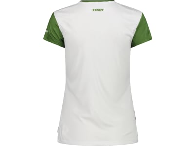 Fendt T-Shirt für Damen weiß; grün, Gräseraufdruck und Fendt Logo auf Brust Fendt T-Shirt für Damen weiß; grün, Gräseraufdruck und Fendt Logo auf Brust