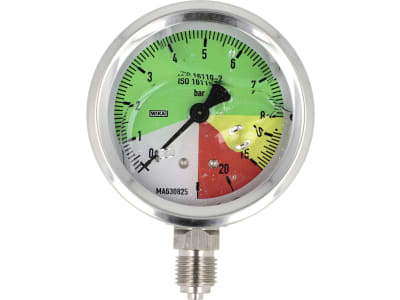 Agrotop Glyzerin-Manometer, Anschluss 1/4" AG unten, 0 bis 25 bar, flüssigdüngerfest, 10212 Agrotop Glyzerin-Manometer, Anschluss 1/4" AG unten, 0 bis 25 bar, flüssigdüngerfest, 10212