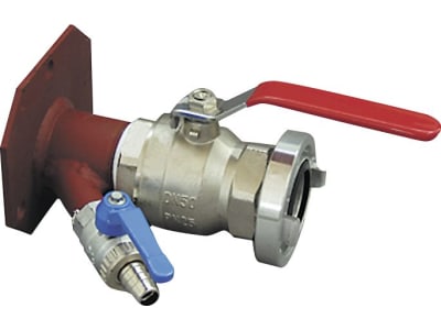 Cemo Auslaufhahn lackierte Flanschplatte Messing-Hahn 3/4", Messing-Hahn 2" C-Kupplung Cemo Auslaufhahn lackierte Flanschplatte Messing-Hahn 3/4", Messing-Hahn 2" C-Kupplung