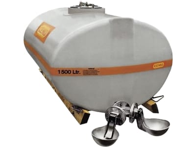 Cemo Weidefass 6.000 l Einfüllöffnung vorn, mit Holzkufen, GFK, oval, grau, 5319