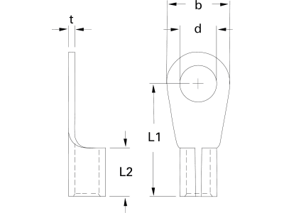 Herth + Buss Lötverbinder Ringform DIN 46211 A, 6 – 10 mm², Bohrung 6,5 mm, Länge 21 mm, feuerverzinnt; unisoliert, 50 250 111