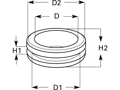 Herth + Buss Gummitülle doppelseitig, Ø 6 x 8,5 mm; 15 mm, Höhe 10 mm, PVC (Polyvinylchlorid), 50 280 410