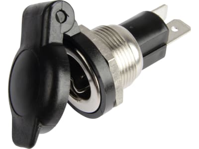Herth + Buss Steckdose 1-polig, 6 – 24 V, 16 A, 2 x Flachsteckanschluss 6,3 mm, Aluminium, mit Masseanschluss, 51 306 726 Herth + Buss Steckdose 1-polig, 6 – 24 V, 16 A, 2 x Flachsteckanschluss 6,3 mm, Aluminium, mit Masseanschluss, 51 306 726
