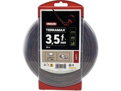 Oregon® Mähfaden "TerraMax" 4,0 mm/26 m, rund, schwarz/rot, für dichte und robuste Vegetation, 636776