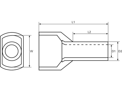 Herth + Buss Kabelendhülse "Duo" DIN ISO 46228/4 0,75 mm², grau, teilisoliert, 50 252 181