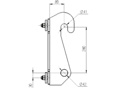 Düvelsdorf Anschraubplatte D-Lock; Schäffer hydraulisch 42 mm (860 mm), 2 St., 5120020