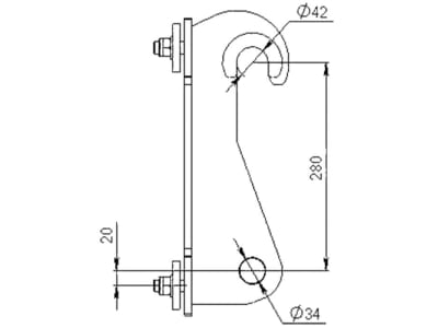 Düvelsdorf Anschraubplatte D-Lock; D-Lock S; Schäffer hydraulisch 34 mm (650 mm), 2 St., 5120030