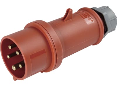 Herth + Buss CEE-Stecker, 400 V, 16 A; 32 A, 5-polig, rot, mit Knickschutz, Zugentlastung, für Nutzfahrzeuge Herth + Buss CEE-Stecker, 400 V, 16 A; 32 A, 5-polig, rot, mit Knickschutz, Zugentlastung, für Nutzfahrzeuge