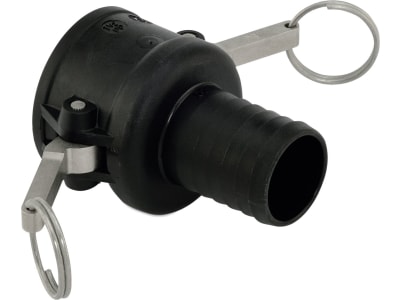 Cemo Mutterteil Kamlock, mit Schlauchtülle für GFK-Fässer oval, eckig Cemo Mutterteil Kamlock, mit Schlauchtülle für GFK-Fässer oval, eckig