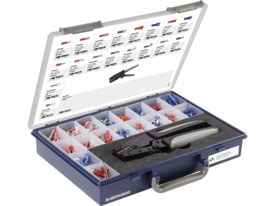 Herth + Buss Quetschverbinder-Sortiment 450 St., teilisoliert, mit Flachstecker/-hülsen, Steckverteiler, Rundstecker, Quetschzange, 54 254 152 Herth + Buss Quetschverbinder-Sortiment 450 St., teilisoliert, mit Flachstecker/-hülsen, Steckverteiler, Rundstecker, Quetschzange, 54 254 152