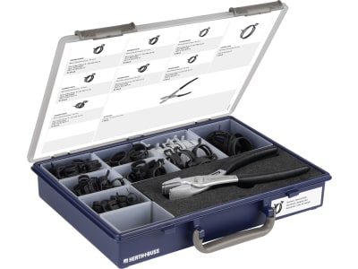 Herth + Buss Klemmschellen-Sortiment DIN 3021 Typ W1, 65 St., Ø 14 – 47 mm, mit Zange, 54 268 100 Herth + Buss Klemmschellen-Sortiment DIN 3021 Typ W1, 65 St., Ø 14 – 47 mm, mit Zange, 54 268 100
