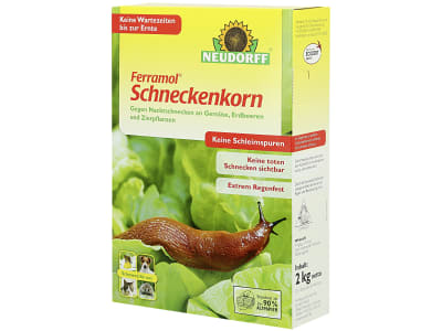 NEUDORFF Ferramol Schneckenkorn 2 kg Schachtel Bio, Schnecken und Nacktschnecken natürlich bekämpfen, auch im ökologischen Landbau 400 m²