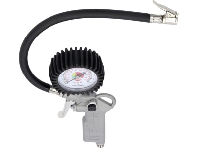 Airpress Reifenfüllprüfer, 0 bis 12 bar, 1/4" IG unten, vertikales Manometer, doppelte Skala (bar/psi), Gummischutz, ohne Druckluftstecker, 4300021 Airpress Reifenfüllprüfer, 0 bis 12 bar, 1/4" IG unten, vertikales Manometer, doppelte Skala (bar/psi), Gummischutz, ohne Druckluftstecker, 4300021