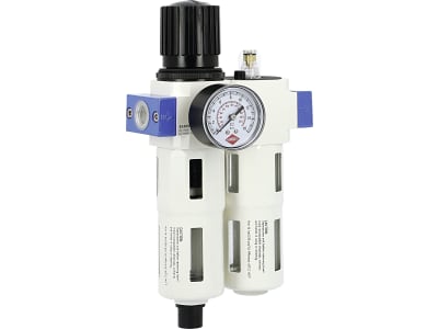 Airpress Wartungseinheit 1/2" AG, Ansaugleistung 2.620 l/min, vertikales Manometer, doppelte Skala (Bar/PSI), 45200016