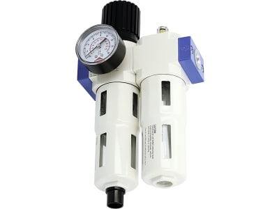 Airpress Wartungseinheit 1/2" AG, Ansaugleistung 2.620 l/min, vertikales Manometer, doppelte Skala (Bar/PSI), 45200016