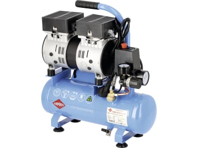 Airpress Kompressor "L 6-105 Silent" 6 l-Behälter, Abgabeleistung 48 l/min, Druck max. 8 bar, ölfrei, 36738 Airpress Kompressor "L 6-105 Silent" 6 l-Behälter, Abgabeleistung 48 l/min, Druck max. 8 bar, ölfrei, 36738