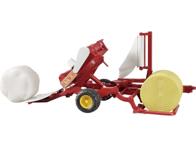 Bruder® Modell "McHale Ballenwickler" mit schwarzem und ockerbraunem Rundballen 1:16, 02122 Bruder® Modell "McHale Ballenwickler" mit schwarzem und ockerbraunem Rundballen 1:16, 02122