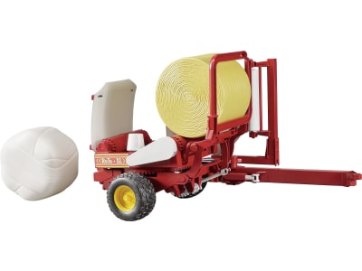 Bruder® Modell "McHale Ballenwickler" mit schwarzem und ockerbraunem Rundballen 1:16, 02122 Bruder® Modell "McHale Ballenwickler" mit schwarzem und ockerbraunem Rundballen 1:16, 02122