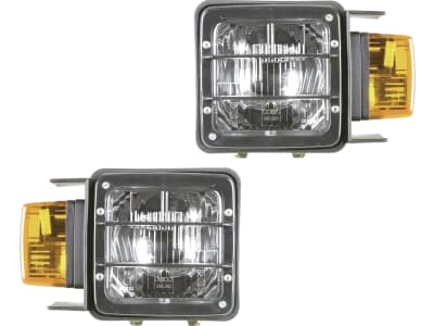 Herth + Buss Hauptscheinwerfer links/rechts, R2 (Bilux), T4W, 12 V; 24 V, 151 x 151 x 120 mm, mit Abdeckung