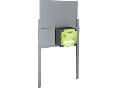 KERBL Hühnerklappe "Easy Protect" 28,5 x 25 cm Komplettset inkl. Steuerung und Führungsschienen für Geflügelställe, grau, 70590