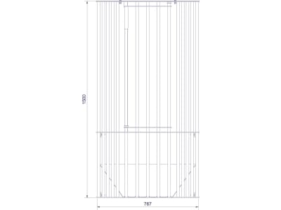 Growi® Heuraufe 6-eckig 737 x 782 x 1.500 mm, für Paddock, Pferde, loses Heu, feuerverzinkt, mit Bodenanker, 10059760