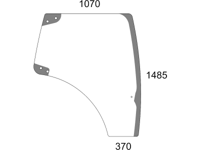 Türscheibe, grün, rechts, für Traktor Case IH Maxxum MXU, Puma, Steyr Profi