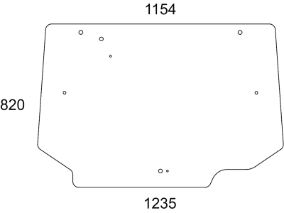 Heckscheibe, grün, 8 Bohrungen, für Traktor Massey Ferguson 4700, 5700, 6700 Heckscheibe, grün, 8 Bohrungen, für Traktor Massey Ferguson 4700, 5700, 6700