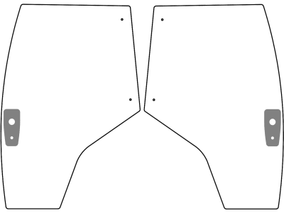 Türscheibe, grün, links/rechts, Siebdruck, für Traktor Massey Ferguson 5600, 7600 Türscheibe, grün, links/rechts, Siebdruck, für Traktor Massey Ferguson 5600, 7600