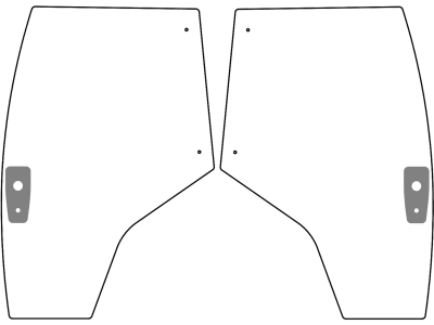Türscheibe, grün, links/rechts, Siebdruck, für Traktor Massey Ferguson 5600, 7600