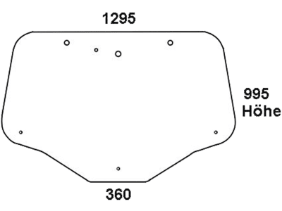 Heckscheibe, grün, 2-Loch-Befestigung, für Case IH Maxxum MXU, Puma Ford New Holland TSA, Steyr Profi, Kabine TSA; Maxxum; Multicontroller; X-line; MXU X-Line