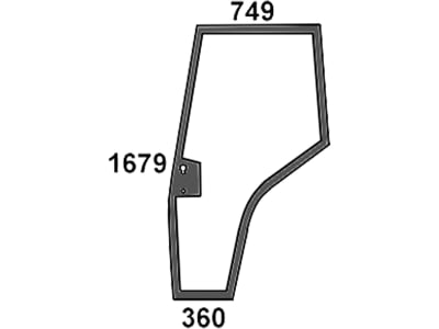 Türscheibe, klar, links, geklebt, Siebdruck für Massey Ferguson 4000