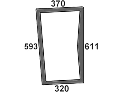 Frontscheibe, grün, unten rechts, geklebt, Siebdruck, für Massey Ferguson 5000, 6000, 7000, 8000