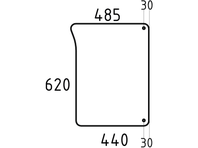 Frontscheibe, grün, unten links, für John Deere 6000, Kabine bis Nr. 223897 Frontscheibe, grün, unten links, für John Deere 6000, Kabine bis Nr. 223897